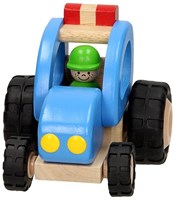Goki tractor de madera juguete azul sostenible granja-3