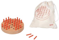Goki juego de madera Solitario en bolsa de algodón para niños