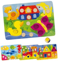 Goki juego de mesa - dado de colores juego familiar madera 3+ educativo