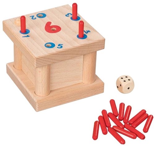 Goki juego de dados de madera Tricky 6 juego familiar - juego de mesa