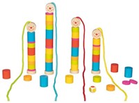Goki juego educativo Little Caterpillar - juego de ensartar colorido para niños