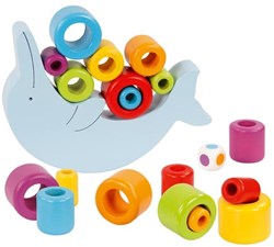 Goki juego de equilibrio de madera - delfín juguete de equilibrio para niños
