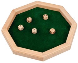 Goki bandeja de dados de madera con dados - accesorio para juegos de mesa