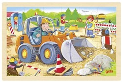Goki puzzle de madera Obra - juguete educativo de 24 piezas