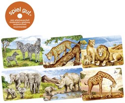 Goki puzzle de madera - Animales africanos, rompecabezas educativo FSC