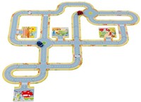 Goki Puzzle de Suelo Calles con 2 Vehículos - Juguete de Cartón