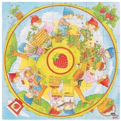 Goki puzzle XXL juguete educativo plantas de fresa 49 piezas
