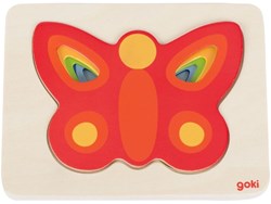Goki puzzle de madera mariposa - puzzle de capas 5 piezas juguete educativo