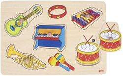 Goki puzzle musical de madera con sonido - juguete educativo 5 piezas