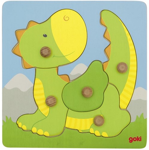 Goki puzzle de madera dragón - juguete educativo 5 piezas niños