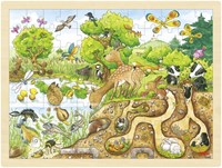 Goki puzzle de madera naturaleza 96 piezas juguete educativo niños