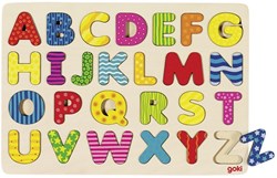 Goki puzzle de alfabeto de madera - juguete educativo para niños