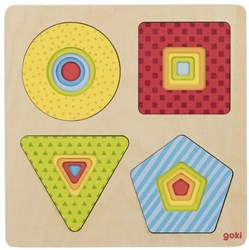Goki puzzle de madera formas geométricas - juguete educativo 16 piezas
