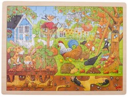 Goki puzzle de madera animales del jardín - juguete educativo 96 piezas