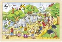 Goki puzzle de madera zoológico - rompecabezas 24 piezas madera FSC