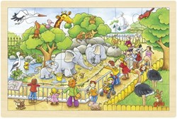 Goki puzzle de madera zoológico - rompecabezas 24 piezas madera FSC