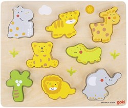 Goki puzzle de madera animales salvajes - juguete educativo 8 piezas