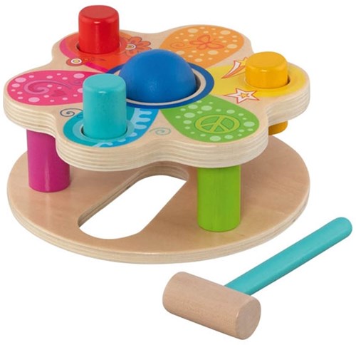 Goki banco de golpear de madera juguete - juego educativo de martillo