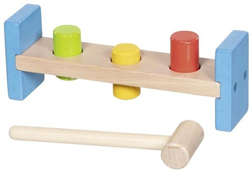 Goki banco de martillar de madera juguete - juego educativo de martillo para niños