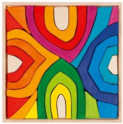 Goki bloques de construcción de madera cuatro estaciones - juguete colorido 25 piezas