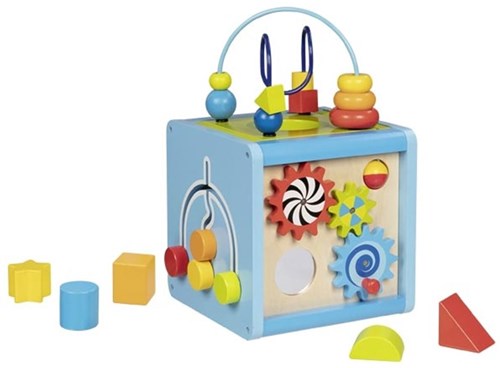 Goki cubo de actividades de madera con espiral - juguete educativo