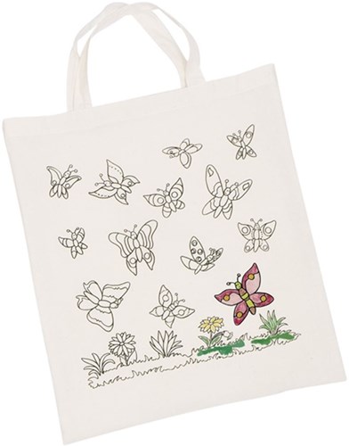 Goki bolsa de algodón - estampado de mariposas para colorear - bolsa creativa de lino