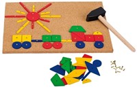 Goki XXL juego de martillo set de construcción - juguete creativo de madera
