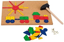 Goki XXL juego de martillo set de construcción - juguete creativo de madera