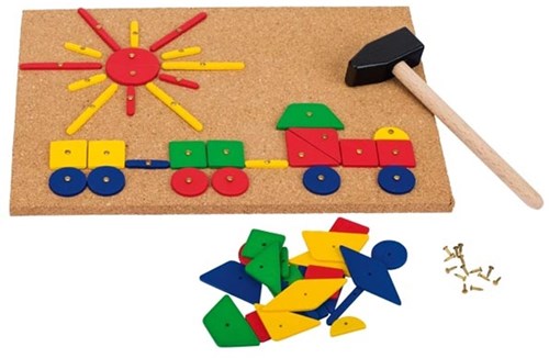 Goki XXL juego de martillo set de construcción - juguete creativo de madera