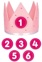 Goki corona de cumpleaños - corona rosa para niños