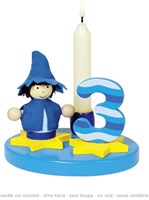 Goki set de velas cumpleaños niño - decoración de madera azul