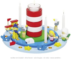 Goki portavelas cumpleaños marítimo - decoración festiva para mesa infantil