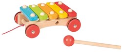 Goki Xilófono juguete musical de madera con ruedas para niños