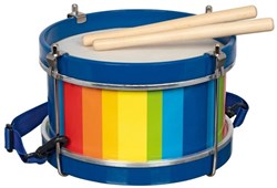 Goki tambor de madera juguete musical con correa y baquetas