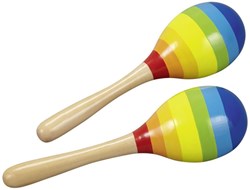 Goki maracas de madera instrumento musical juguete colorido 2 piezas