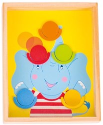 Goki Juego de equilibrio juego de habilidad de madera elefante y camión