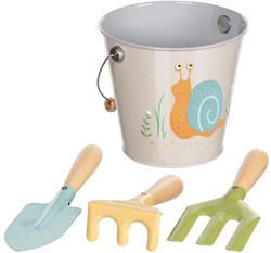 Goki set de herramientas de jardinería - Cubo y herramientas para niños