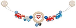 Goki cadena de cochecito de madera coches con clips - juguete para bebé