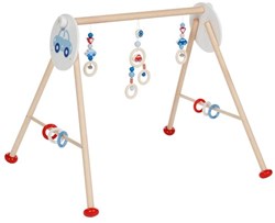 Goki gimnasio de madera para bebés cars - gimnasio con coches y aros