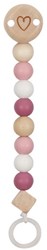 Goki cadena de chupete de madera corazón rosa accesorio bebé