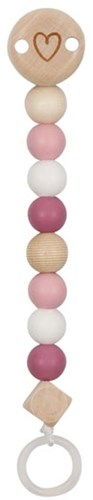 Goki cadena de chupete de madera corazón rosa accesorio bebé