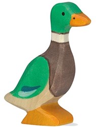 Holztiger figura de pato macho de madera natural para niños