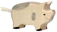 Holztiger figura de madera cerdito moteado - juguete sostenible
