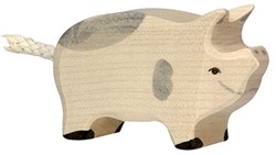 Holztiger figura de madera cerdito moteado - juguete sostenible