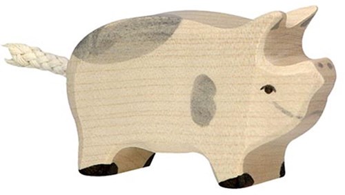 Holztiger figura de madera cerdito moteado - juguete sostenible