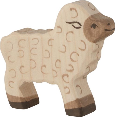 Holztiger cordero de madera figura de granja juguete sostenible