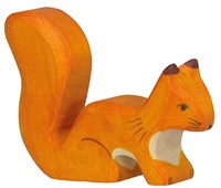 Holztiger ardilla de madera figura de juego naranja calidad FSC
