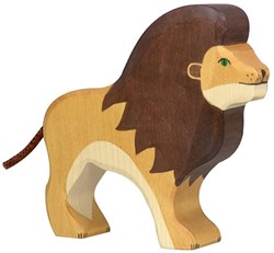 Holztiger león de madera figura de juego artesanal juguete sostenible