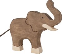 Holztiger elefante de madera figura de juego - juguete sostenible hecho a mano
