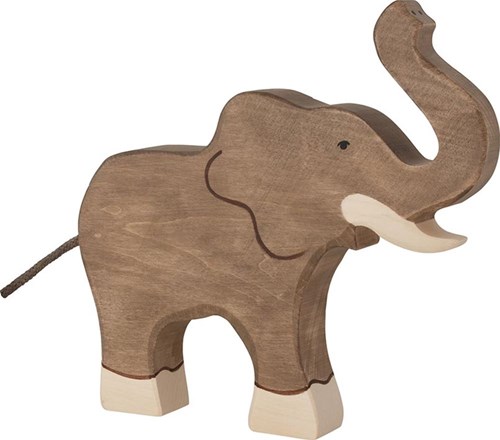 Holztiger elefante de madera figura de juego - juguete sostenible hecho a mano